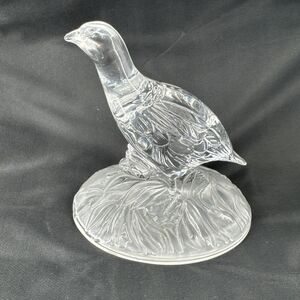 Crystal Red Grouse Figurine Glass Cristal D'Arques France Clear 5.5” T x 5.25”L